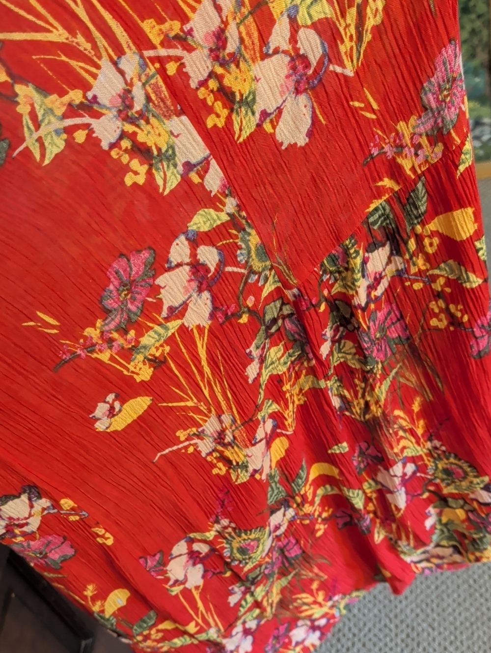 Free People FP One Aloha printed wide-leg Flowy pants Red Tropical Floral L - Picture 6 of 11